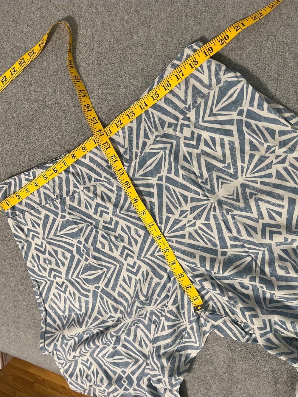 Coastal Wide Leg Geometric Pants Palazzo XXL Resort Beach Vacation Lagenlook - Picture 5 of 10